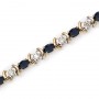 14K Yellow Gold Oval Sapphire and Diamond Bracelet