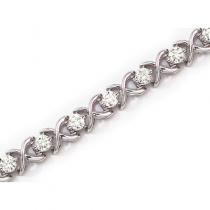 14K White Gold Diamond XO Bracelet