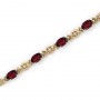 10K Yellow Gold Oval Garnet and Diamond Bracelet