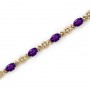 10K Yellow Gold Oval Amethyst and Diamond Bracelet