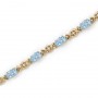 10K Yellow Gold Oval Aquamarine and Diamond Bracelet