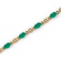 10K Yellow Gold Oval Emerald and Diamond Bracelet