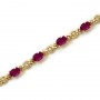 10K Yellow Gold Oval Ruby and Diamond Bracelet