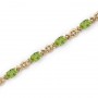 10K Yellow Gold Oval Peridot and Diamond Bracelet