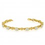 10K Yellow Gold Oval Opal and Diamond Bracelet