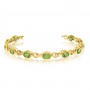 10K Yellow Gold Oval Peridot and Diamond Bracelet