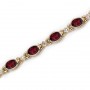 14K Yellow Gold Oval Garnet and Diamond Bracelet