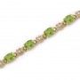 14K Yellow Gold Oval Peridot and Diamond Bracelet