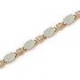 14K Yellow Gold Oval Opal and Diamond Bracelet