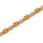 14K Yellow Gold Oval Citrine and Diamond Bracelet