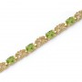 14K Yellow Gold Oval Peridot and Diamond Bracelet