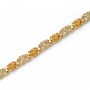 14K Yellow Gold Oval Citrine and Diamond Bracelet