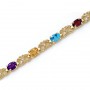 14K Yellow Gold Oval Multi and Diamond Bracelet