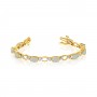 14K Yellow Gold Oval Opal and Diamond Bracelet