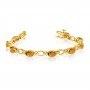 14K Yellow Gold Oval Citrine and Diamond Bracelet