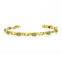 14K Yellow Gold Oval Peridot Bracelet