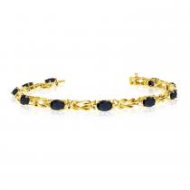 14K Yellow Gold Oval Sapphire Bracelet