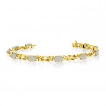 14K Yellow Gold Oval Opal Bracelet