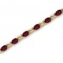 14K Yellow Gold Oval Garnet Bracelet