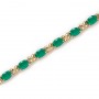 14K Yellow Gold Oval Emerald Bracelet