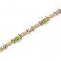 14K Yellow Gold Oval Peridot and Diamond Bracelet