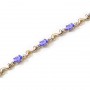 14K Yellow Gold Oval Tanzanite and Diamond Bracelet