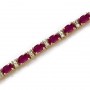 14K Yellow Gold Oval Ruby and Diamond Bracelet