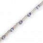 14K White Gold 4x3 Oval Tanzanite and Diamond Bracelet