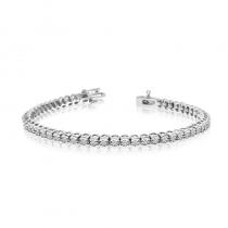 14K White Gold Diamond Backset Bracelet