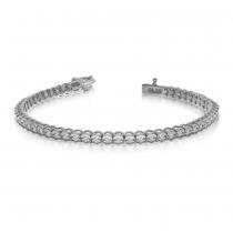 14K White Gold Diamond Backset Bracelet