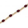 14K Yellow Gold Oval Garnet Bracelet