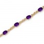 14K Yellow Gold Oval Amethyst Bracelet