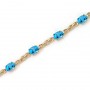14K Yellow Gold Oval Blue Topaz Bracelet