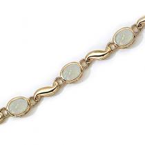 14K Yellow Gold Oval Opal Bracelet