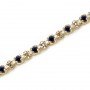 14K Yellow Gold Round Sapphire and Diamond Bracelet