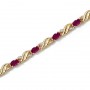 14K Yellow Gold Oval Ruby and Diamond Bracelet