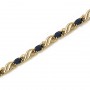 14K Yellow Gold Oval Sapphire and Diamond Bracelet