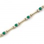 14K Yellow Gold Round Emerald and Diamond Bracelet