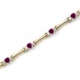 14K Yellow Gold Round Ruby and Diamond Bracelet