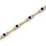 14K Yellow Gold Round Sapphire and Diamond Bracelet