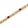 14K Yellow Gold Round Ruby and Diamond Bracelet