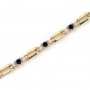 14K Yellow Gold Round Sapphire and Diamond Bracelet