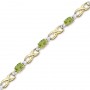 14K Yellow Gold Oval Peridot and Diamond Bracelet