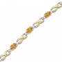 14K Yellow Gold Oval Citrine and Diamond Bracelet