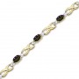 14K Yellow Gold Oval Mystic Topaz and Diamond Bracelet