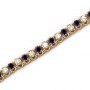 14K Yellow Gold Round Sapphire and Diamond Bracelet