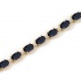 14K Yellow Gold Oval Sapphire and Diamond Bracelet