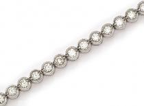 14K White Gold Diamond Bezel Bracelet