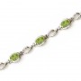 14K White Gold Oval Peridot Bracelet