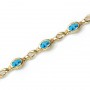 14K Yellow Gold Oval Blue Topaz Bracelet